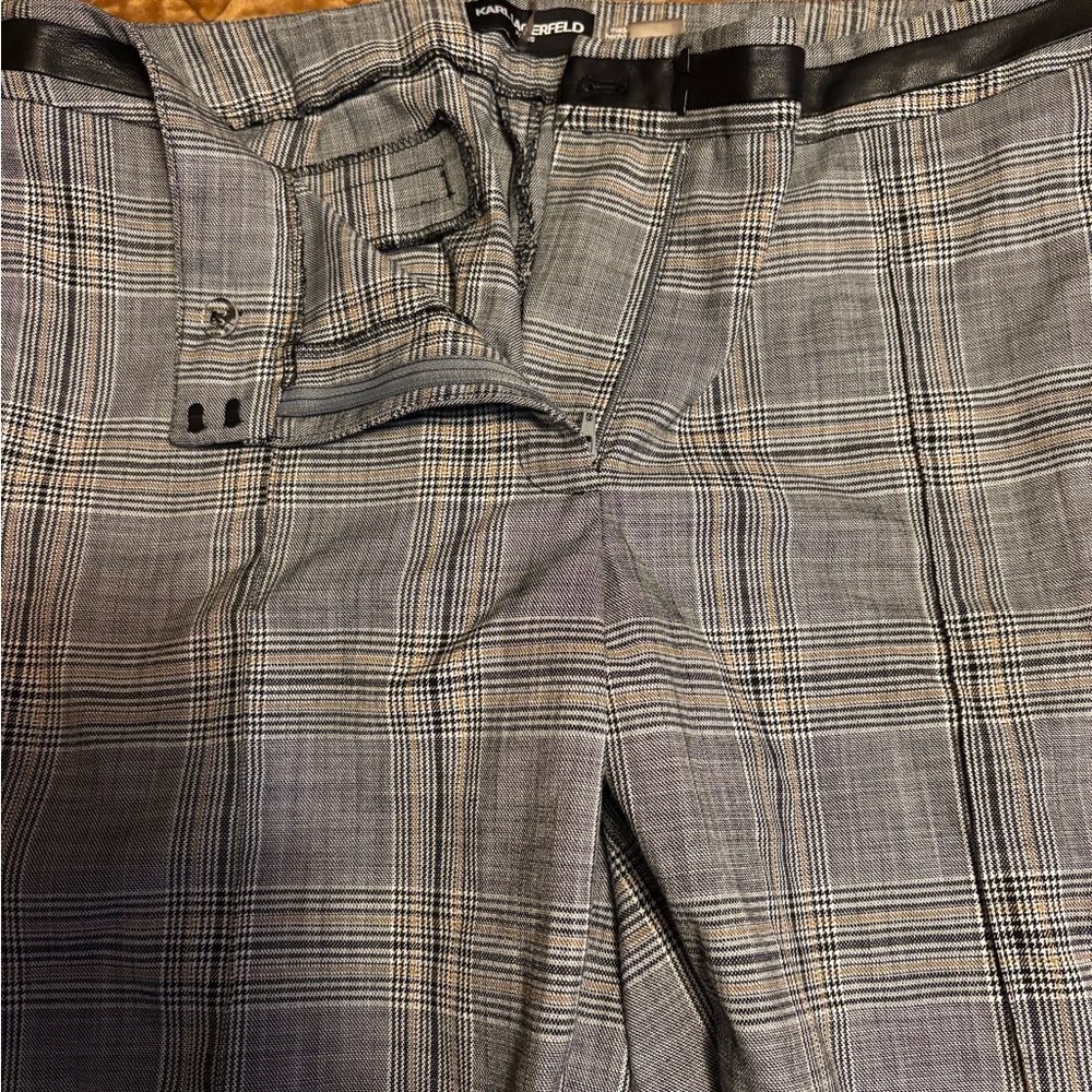 Karl Lagerfeld Black and White Checkered Trousers
